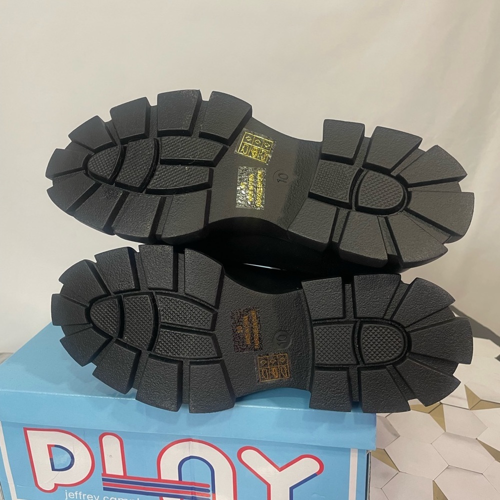 NIB W10 Jeffrey Campbell Pleu Black Matte Chunky Platform Chelsea Ankle Boots - Picture 5 of 12